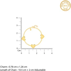 Golden Triple Heartbeat Kids Bracelet (0 - 2 Years)