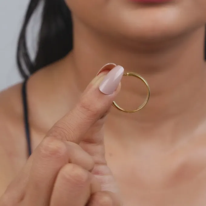 Golden Tubular Hoop Earrings