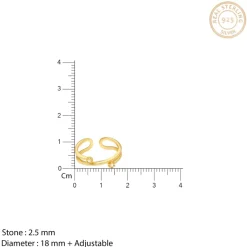 Golden Twist & Turn Zircon Ring