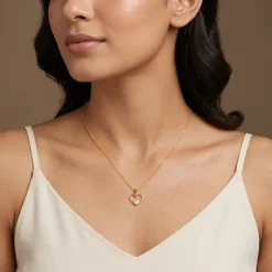 Golden Velvet Romance Pendant with Link Chain