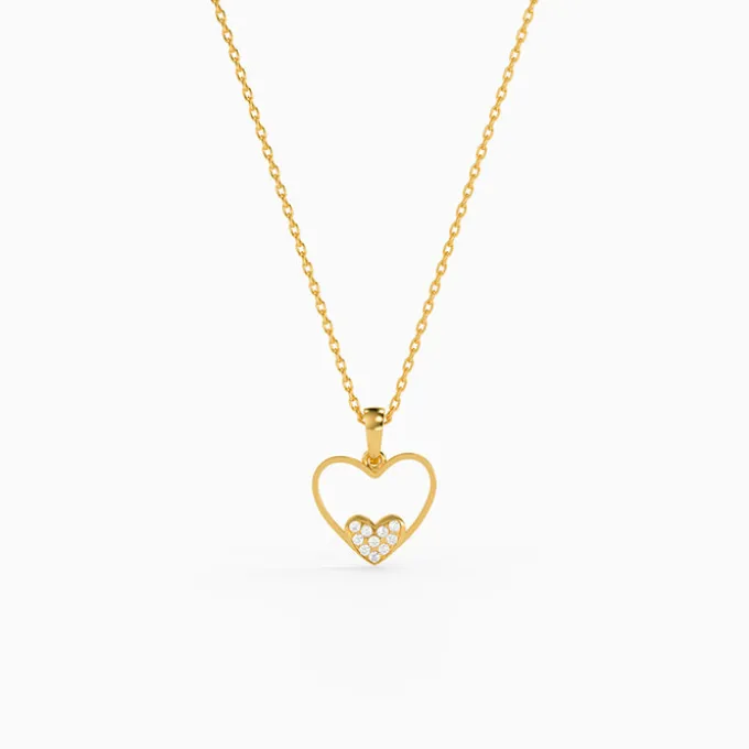 Golden Velvet Romance Pendant with Link Chain