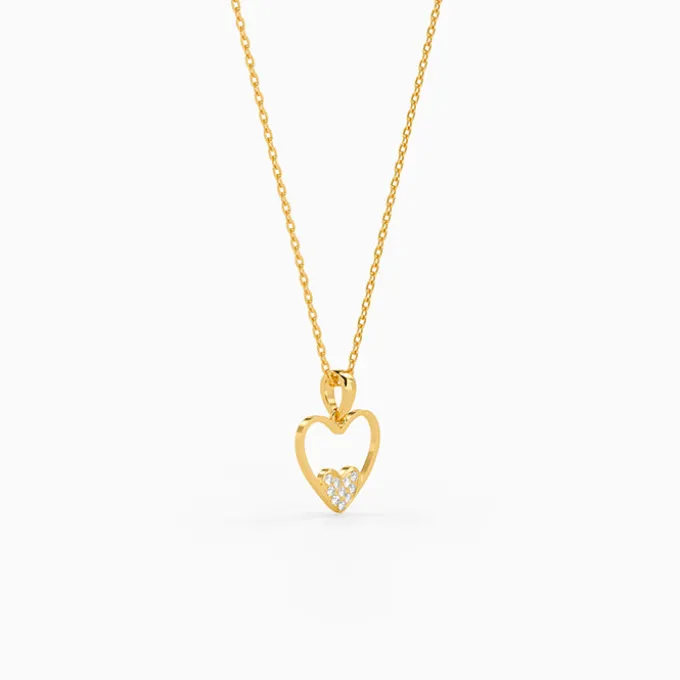 Golden Velvet Romance Pendant with Link Chain
