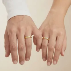 Golden Vintage Love Couple Rings
