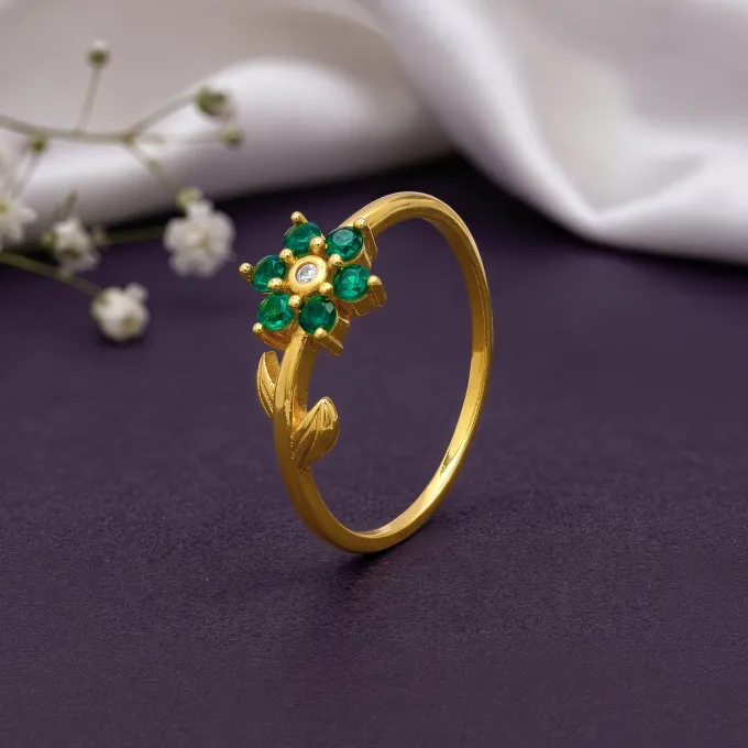 Golden Viridia Blossom Ring (Size 12)