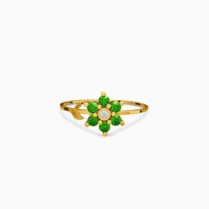 Golden Viridia Blossom Ring (Size 12)