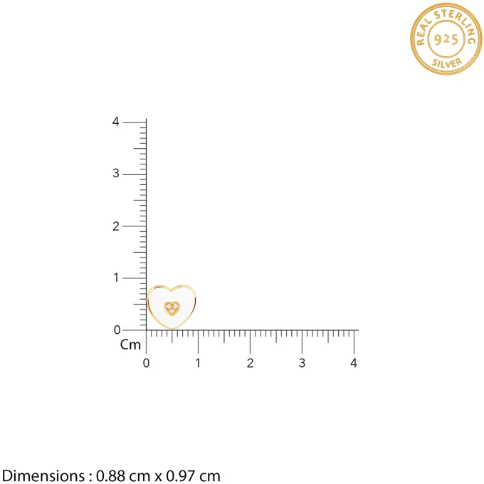 Golden White Heartie Kids Studs