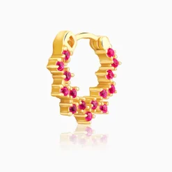 Golden Zig-Zag Red Nose Ring