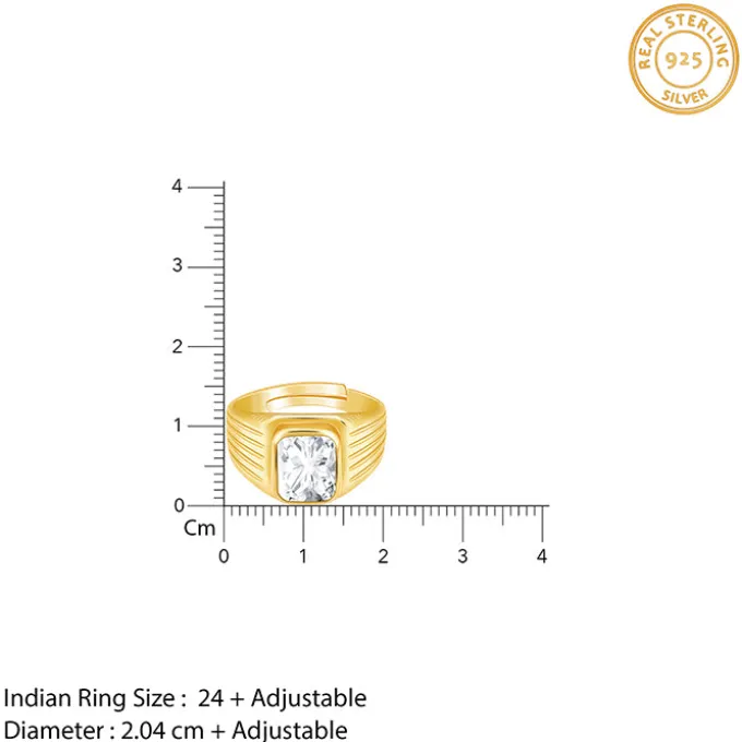Golden Zircon Glory Ring For Him