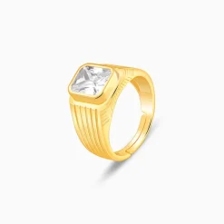 Golden Zircon Glory Ring For Him