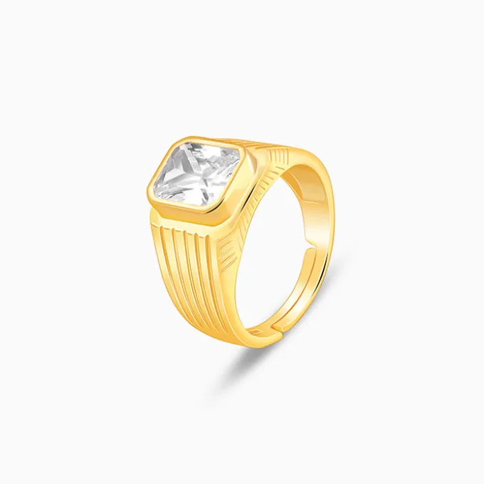 Golden Zircon Glory Ring For Him