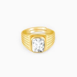 Golden Zircon Glory Ring For Him