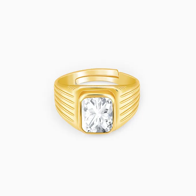 Golden Zircon Glory Ring For Him