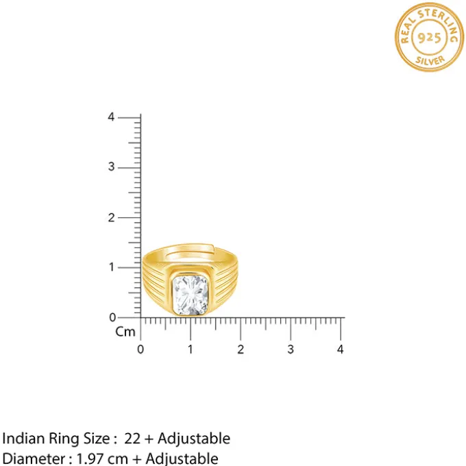 Golden Zircon Glory Ring For Him