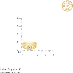 Golden Zircon Ornate Ring For Him