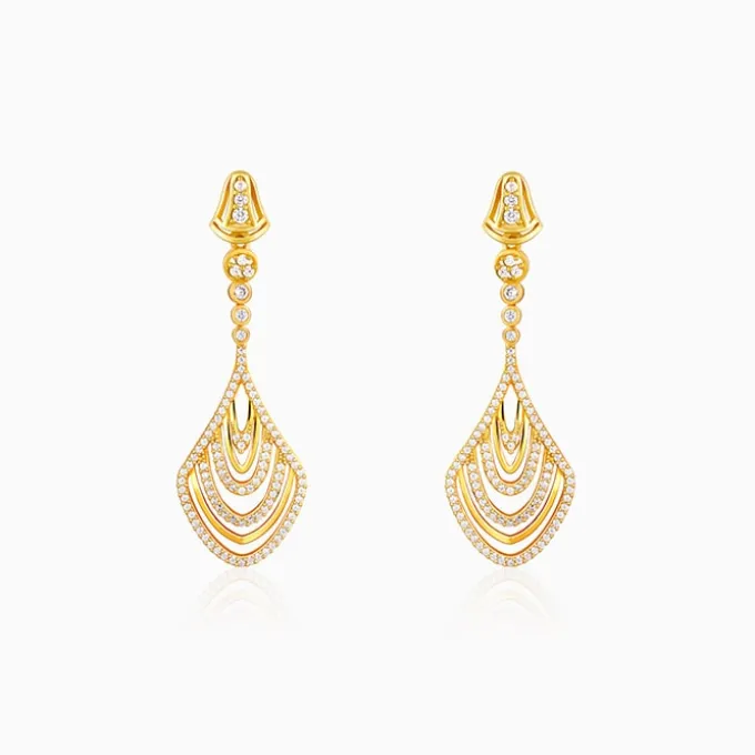 Golden Zircon Studded Chime Earrings