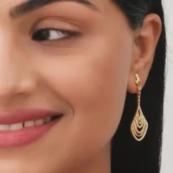 Golden Zircon Studded Chime Earrings