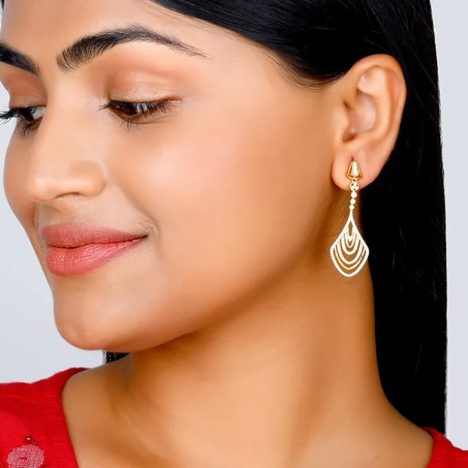 Golden Zircon Studded Chime Earrings
