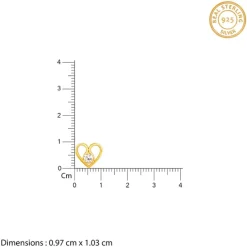 Golden Zircon Studded Heart Earrings