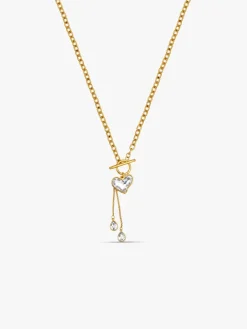 Heart Drip Gold Plated Lariat Necklace