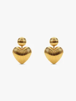 Heart Drop Energy Gold Plated Drops Earrings
