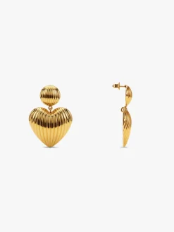 Heart Drop Energy Gold Plated Drops Earrings