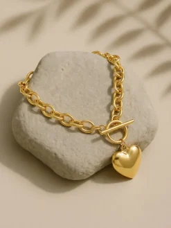 Heart Drop Gold Plated Bracelet