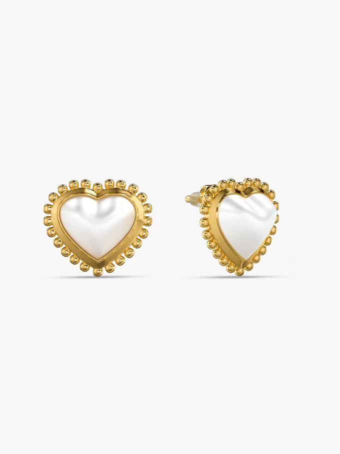 Heart Frame Gold Plated Studs