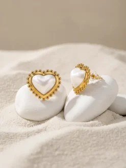 Heart Frame Gold Plated Studs