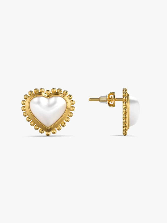 Heart Frame Gold Plated Studs