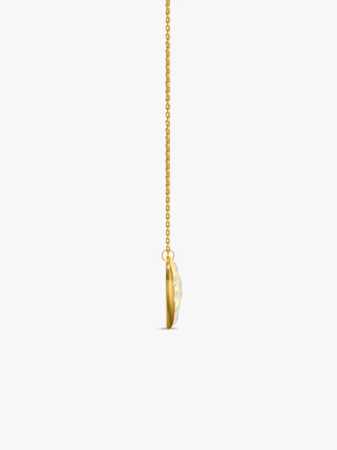 Heart Lock Gold Plated Pendant With Link Chain