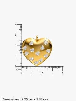 Heart Lock Gold Plated Pendant With Link Chain