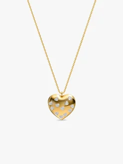 Heart Lock Gold Plated Pendant With Link Chain
