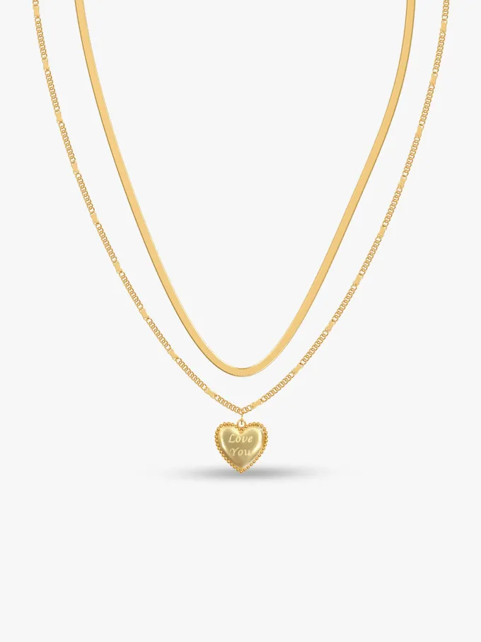 Heart On Lock Gold Plated Necklace