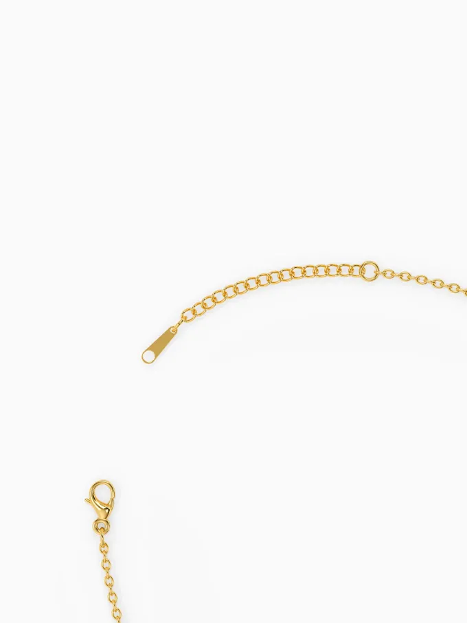 Heart Snap Detail Gold Plated Necklace