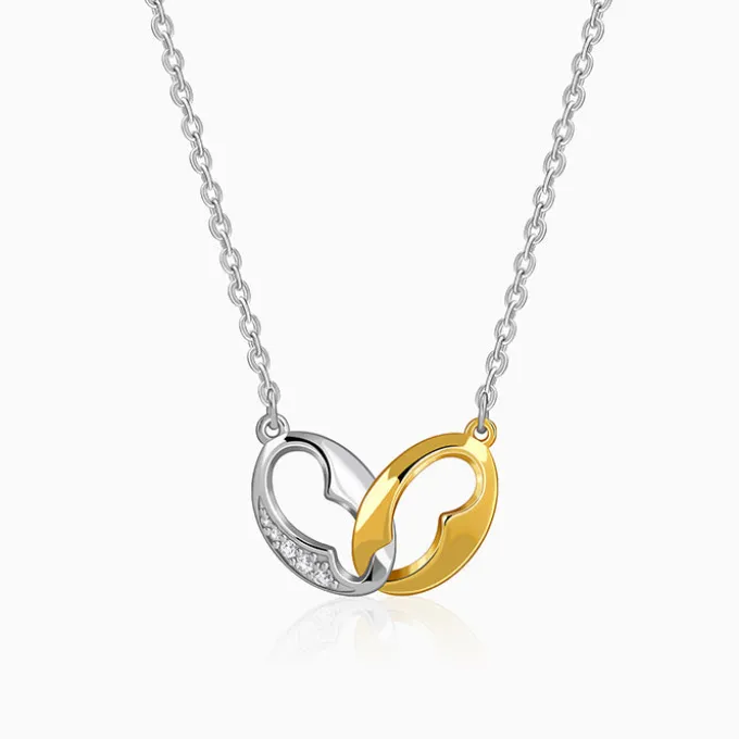 Kriti Sanon Dual Tone Dual Bond Silver Necklace