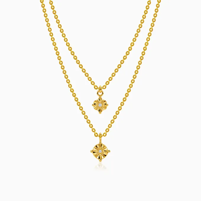 Kriti Sanon Golden Gilded Petal Layered Necklace