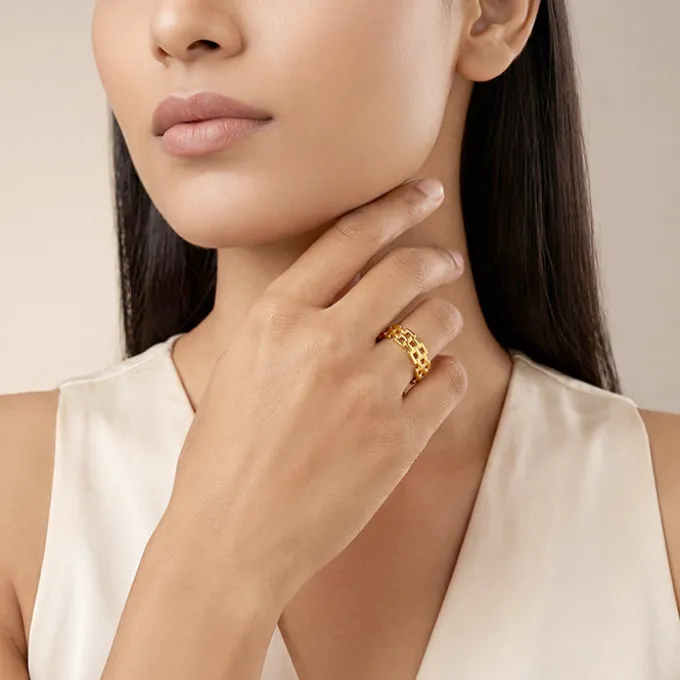 Kriti Sanon Golden Girls Code Ring (Size 12)