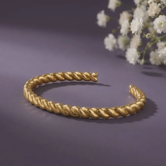 Kriti Sanon Golden Helix Twist Cuff Bracelet