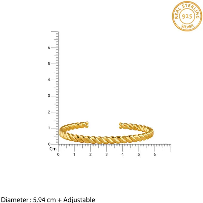 Kriti Sanon Golden Helix Twist Cuff Bracelet