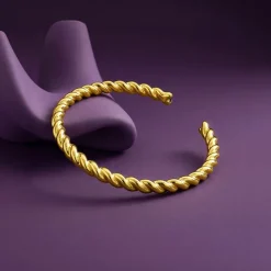 Kriti Sanon Golden Helix Twist Cuff Bracelet