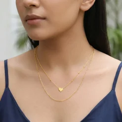 Kriti Sanon Golden Layered Love Necklace