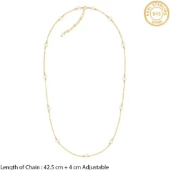 Kriti Sanon Golden Minimal Pearl Necklace