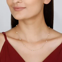 Kriti Sanon Golden Minimal Pearl Necklace