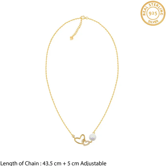 Kriti Sanon Golden Neve Pearl Necklace