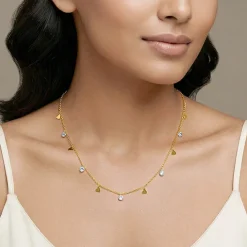 Kriti Sanon Golden Shinny Love Necklace