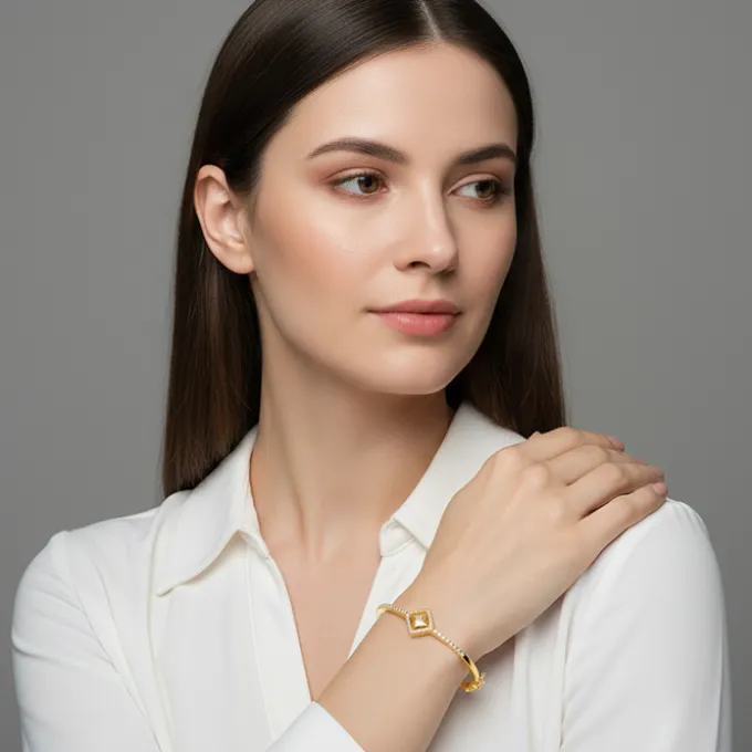 Kriti Sanon Golden Square Prism Signature Bracelet