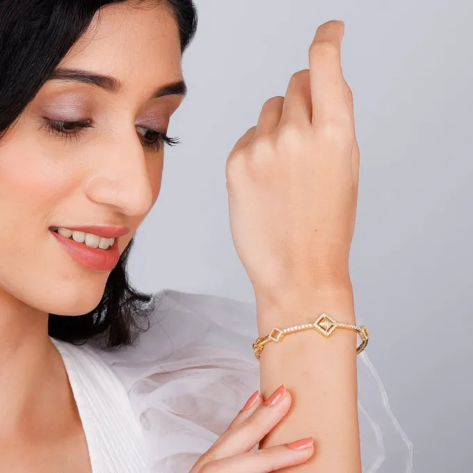 Kriti Sanon Golden Square Prism Signature Bracelet