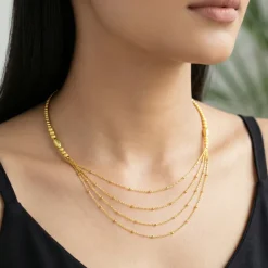 Kriti Sanon Golden Treasure Layered Necklace