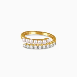 Kriti Sanon Golden Whoopi Pearl Ring (Size 12)