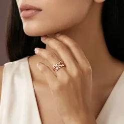 Kriti Sanon Rose Gold Infinity Bling Ring (Size 12)